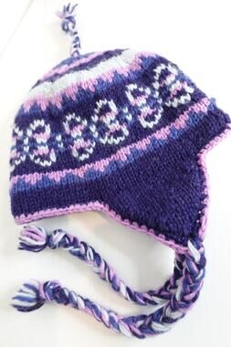 Nepal 100% Wool /ski /festival hat/ Chullo Beanie